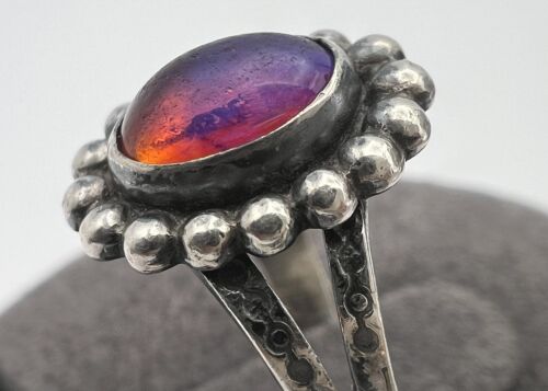 Anello Vintage Southwestern Dragons Breath Argento Sterling Misura 7 - Foto 6 di 8