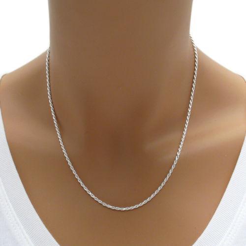 925 Sterling Silver Plated anti-tarnish Rhodium Rope Necklace 2mm 16 through 30" - Picture 2 of 4