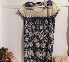 Rachel Comey Watercolor Floral Tulip Cotton Tapestry Shift Dress XS