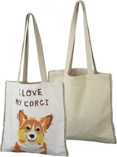 Primitives By Kathy Market Shopping Tote - I Love My Corgi