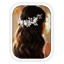 Flower Bride Wedding Hair Vine Silver Bridal Hair Accessories Crystal Hair Pi...
