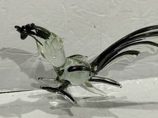 Vintage Murano Style Hand Blown Art Glass Rooster Figurine Sculpture
