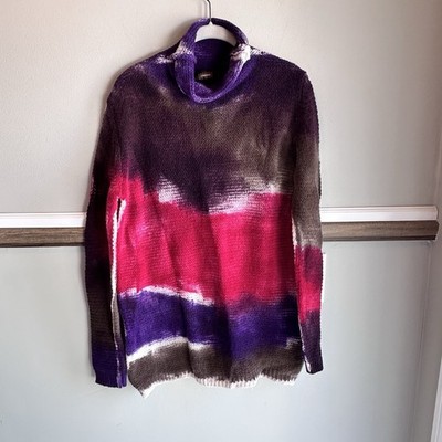 CIVIDINI Wool Cashmere Tie Dye Turtleneck Sweater Women s Sz Medium