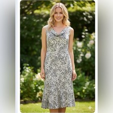 Vince Camuto snake print COWL NECK SLIP DRESS size 14