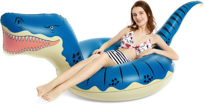 Inflatable Dinosaur Pool Float Tube for Boys Girls Adults 93'' T-Rex Floatie Sum