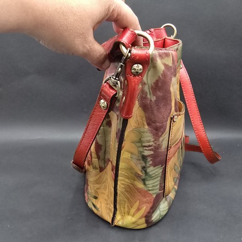 Women’s Handbag Otavia Bucket Bag Red Floral Leather Crossbody Handbag Purse - Picture 10 of 17