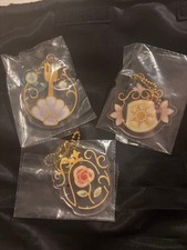 Disney Princess Acrylic Keychain Set 3pc Little Mermaid Beauty Beast Rapunzel