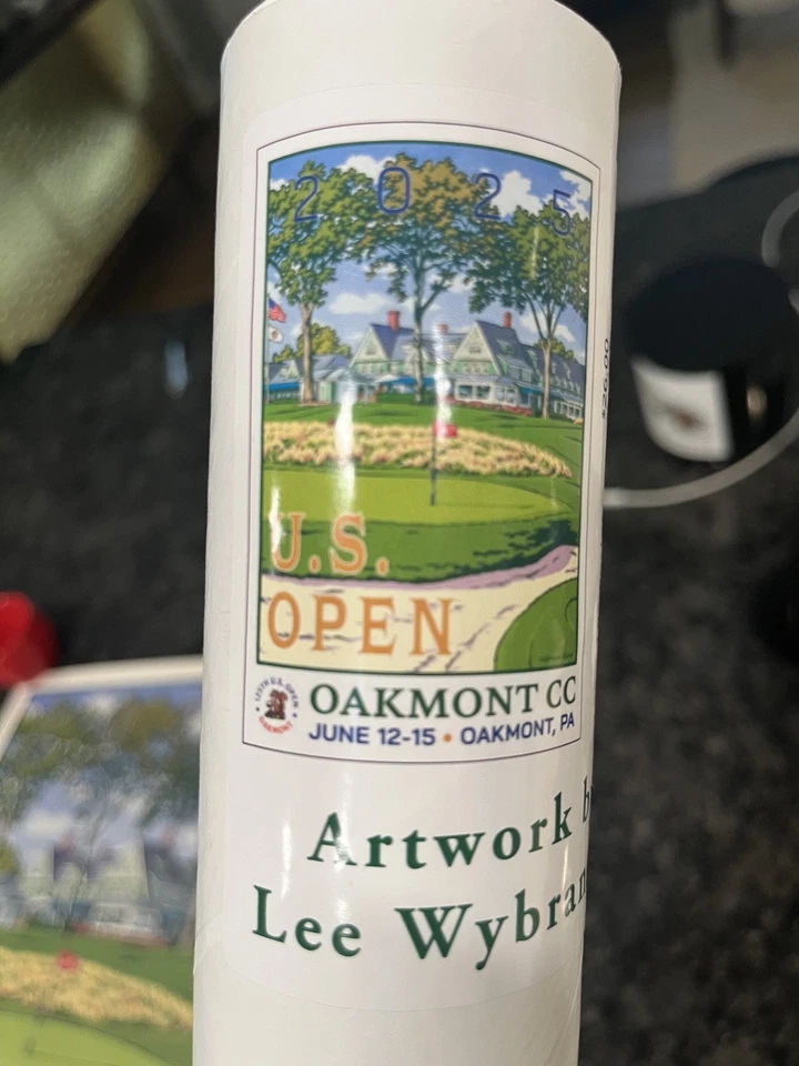 Póster de letrero de golf Lee Wybranski edición limitada 2025 US Open Oakmont Foto 2 de 2