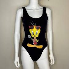 Vintage 1990s Tweety Bird Swimsuit 90s Looney Tunes Size XS 1997 One Piece