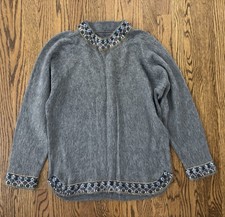 Vintage 1970 s 1980 s Fuzzy Alpaca Feel Nordic Tunic Sweater M