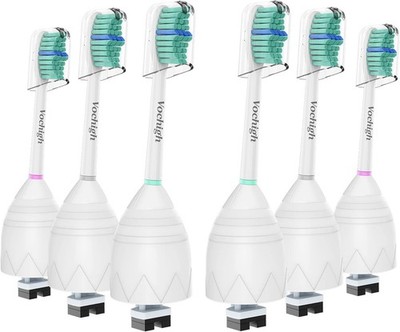 6-Pack Replacement Toothbrush Heads for Philips Sonicare e-Series - Travel Ca...