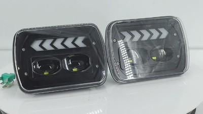 Fit Ford F-150 F-250 F-350 1978-1986 7x6" LED Headlights Hi/Lo Turn Signal DRL