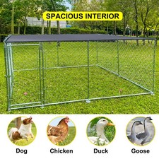 10x10ft Galvanized Metal Dog Kennel Cage Anti-Rust Pet Crate Yard Use
