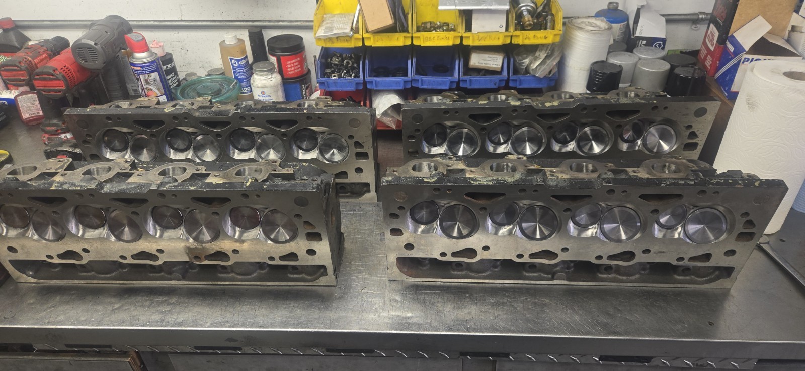 Mercruiser 496 GM 8.1 heads CNC ports & chambers Stainless valves dual springs 