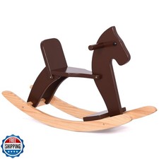 KRAND Rocking Horse Baby Ride On Toy for Kids Wooden Classic Design with Peda