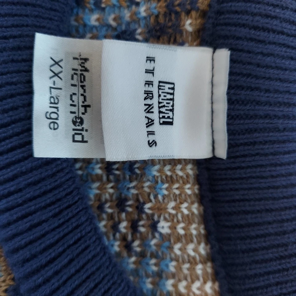 Suéter Marvel Eternals Para Hombre Talla XXL Navidad Invierno Suéter Azul Dorado Foto 3 de 4