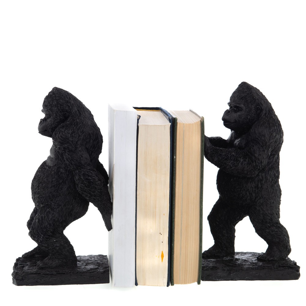 Serre-livre gorille noir moderne pour décoration de salon