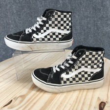 Vans Sneakers Youth 5 Black Checkered Sk8-Hi Canvas Skateboarding 4200046342