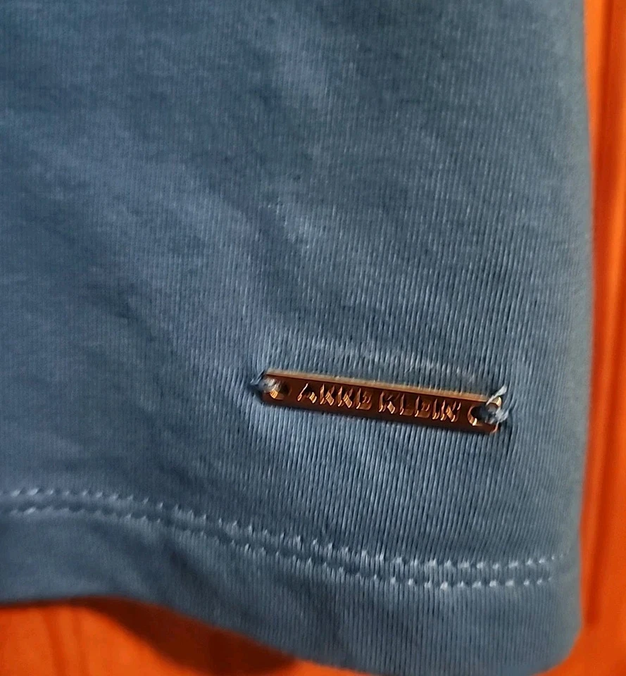 Top Anne Klein Azul Algodón Manga Corta Talla M Con Logo Escote Festoneado Nuevo Sin Etiquetas  Foto 3 de 4