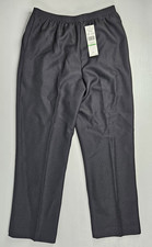 Alfred Dunner Women's Black Polyester Elastic Waist Pull On Pants Size 8