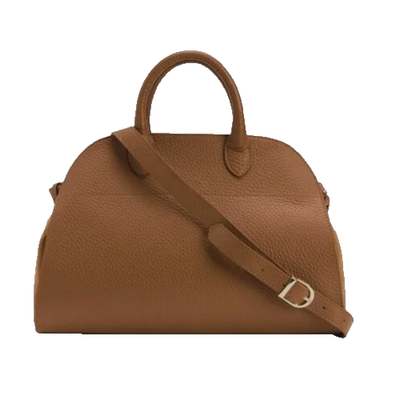 Divina Firenze Italian Leather Brown Satchel Handbag Crossbody