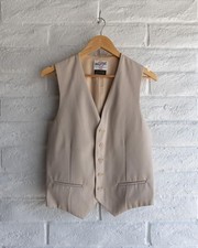 Vintage 90s Levis Panatela Button Up Vest Beige Men's 38R Tailored Preppy Formal