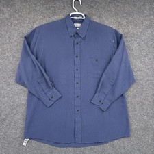 Van Heusen Button Down Shirt Mens XL 17 32/33 Blue Check Long Sleeve