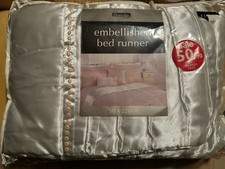 Dunelm Embellished Bed Runner With Sequins Brown Bronze Size 50 X 220cm Double
