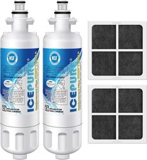 2-Pack Fridge Water Filter Replace LG LT700P ADQ36006101 and LT120F Air Filter