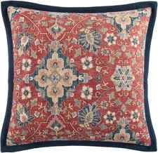 HiEnd Accents Washed Linen Melinda Euro Sham Pillow Cover, 27x27 inch, Navy Blue