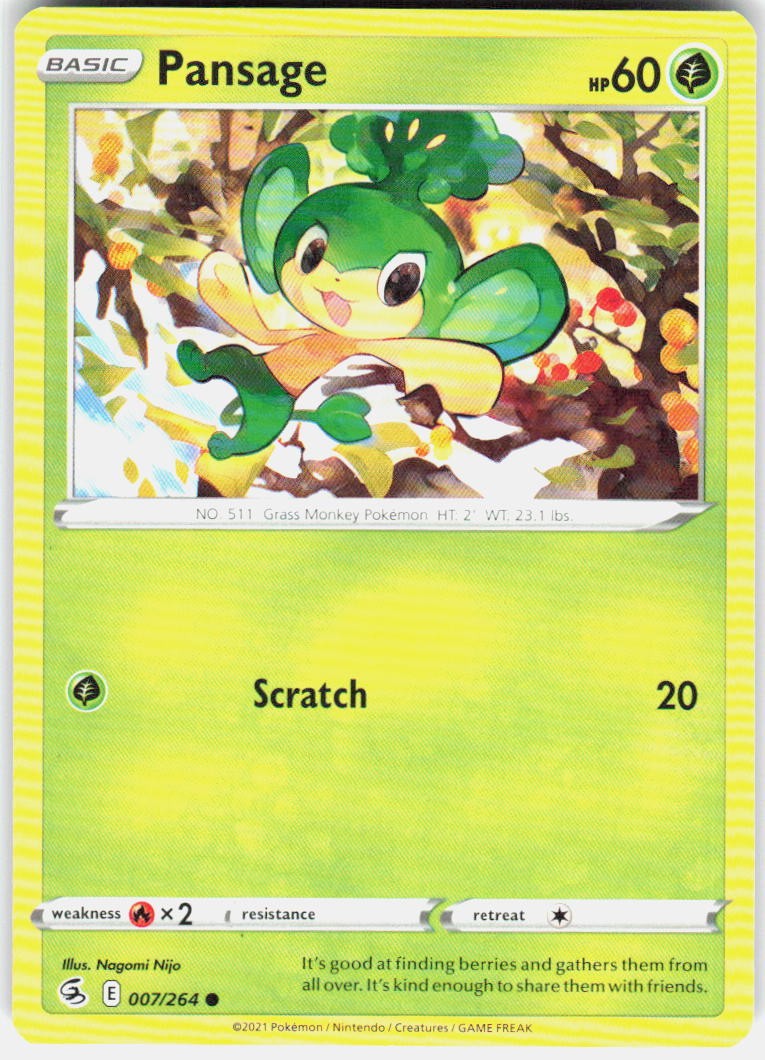 Pansage 007/264 SWSH08: Fusion Strike Pokemon