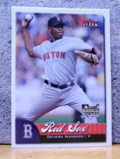 BASEBALL CARD COOL PICTURE FLEER ROOKIE DEVERN HANSACK BOSTON RED SOX. rookie card picture