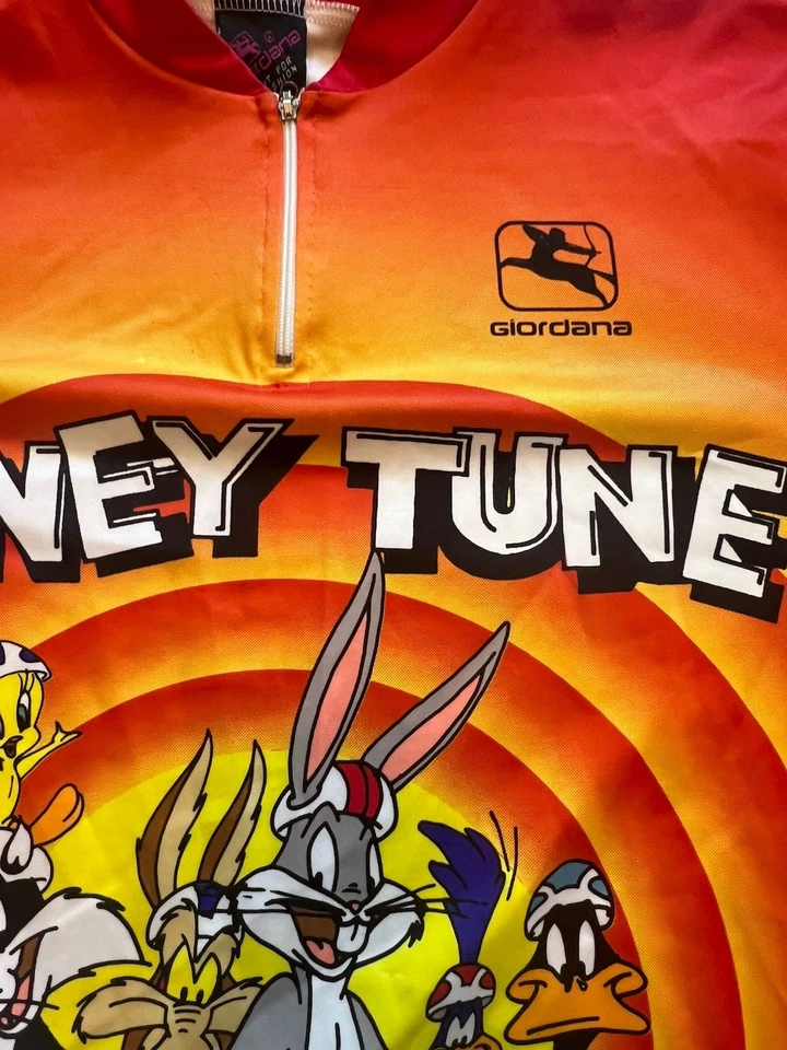 Camiseta deportiva de ciclismo Giordana Looney Tunes 1993 vintage Italia años 90 Bugs Bunny grande Foto 3 de 4