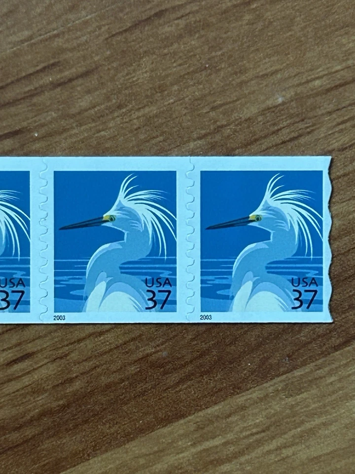 UNITED STATES Postal Stamps 2003 - Scott # 3829 Snowy Egret - Perforated Error.. - Image 2 of 2