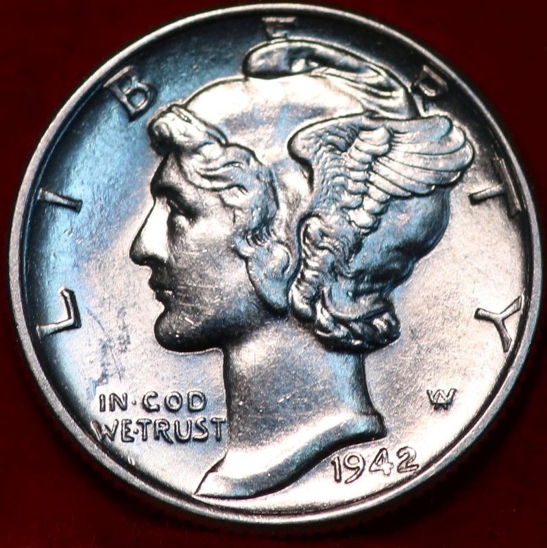 Uncirculated 1942 Philadelphia Mint Silver Mercury Dime