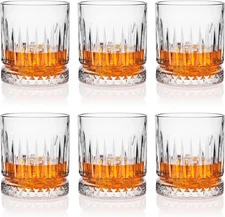 Whiskey Glasses Set of 6, 11Oz Old Fashioned Cocktail Glasses, Lead-Free Crystal