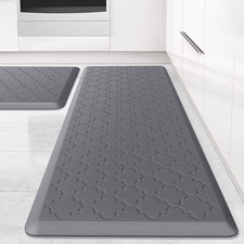 Kitchen Mat 2 PCS Cushioned Anti-Fatigue Floor Mat, Waterproof Non-Skid Ergono