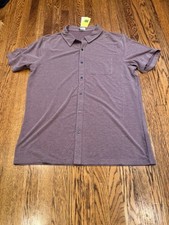 All in Motion Athletic Polo Gray Lavander Shirt Mens New L