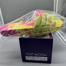 Top Moda Cushioned Slides. Size 10 multi color.  Summer Vacation Beach vibe