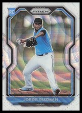 2021 Panini Prizm #27 Jorge Guzman Miami Marlins White Wave Prizm Baseball Card