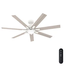 Hunter Fan 70 inch Casual White Indoor Ceiling Fan with LED Light Kit and Remote