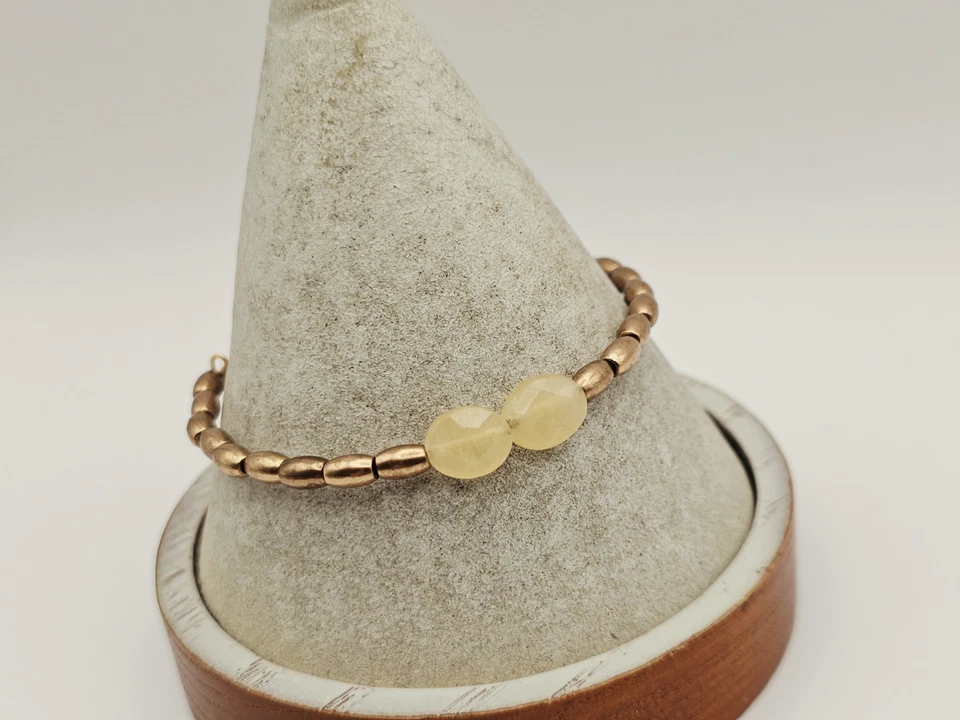 Alex & Ani "  "Satin Gold Metal/ Acrylic Beaded Charm Bangle Bracelet ✨️ - Image 4 of 4