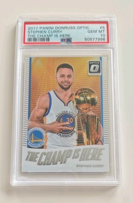 2017 Stephen Curry PSA 10 - The Champ Is Here #5 Panini Donruss Optic