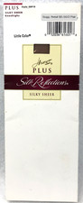 Hanes Plus Silk Reflections Two Pair Knee Highs -Little Color -Silky Sheer 00P19