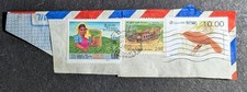 SRI LANKA LOT 3 TIMBRES OBLITERES SUR FRAGMENT OISEAU POISSON