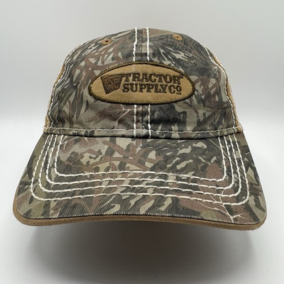 #ad Tractor Supply Co Hat Adult Strapback Camo Baseball Cap Camouflage Hunting $14.99