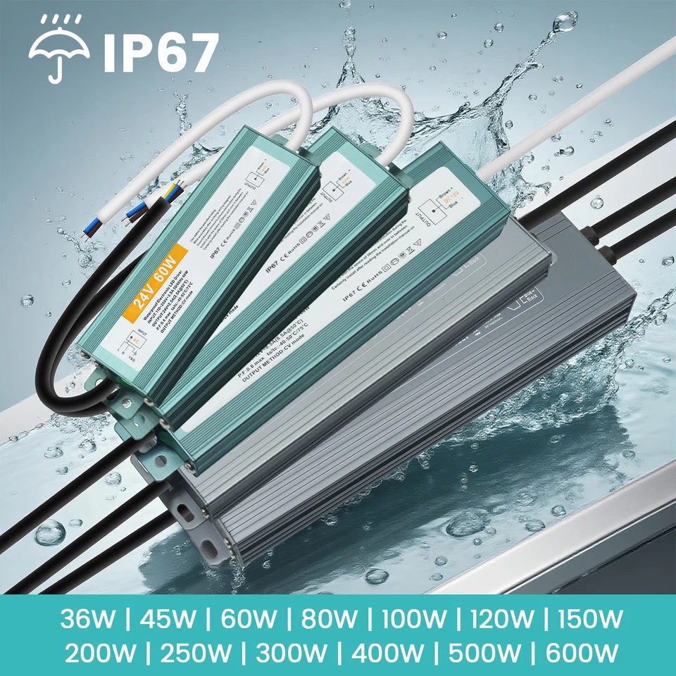 12V 24V LED Trafo 60W 80W 100W 200W 400W 500W Slim Flach LED Netzteil Treiber - Bild 3 von 4