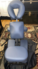 Massage or Tattoo Chair W/Carrying Case Bag Portable Professional Use/Blue