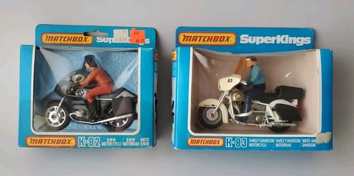 (2) MATCHBOX SUPERKINGS HARLEY BMW K-82 K-83 VINTAGE 1981 SUPER MOTORCYCLE MODEL