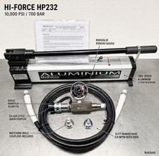 Hi-Force HP232 10,000 PSI Two-Speed Aluminum Hand Pump 10’ Parker Hose Gauge Set